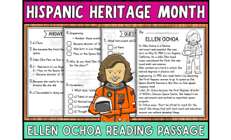 Hispanic Heritage Month Reading Comprehension Passage : Ellen Ochoa