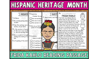 Hispanic Heritage Month Reading Comprehension Passage : Frida Kahlo