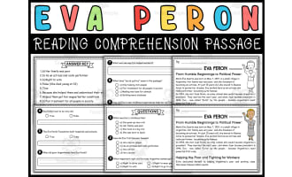 Hispanic Heritage Month Reading Passage: Eva Peron Activities