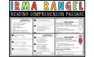 Hispanic Heritage Month Social Studies: Irma Rangel Passage