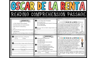 Hispanic Heritage Month Social Studies: Oscar De La Renta Passage