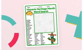 Hispanic Heritage Month Word Search 2rd 3th 4th 5th Grade worksheet