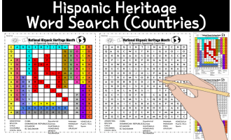 Hispanic Heritage Month Word Search - Countries