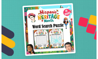 Hispanic Heritage Month Word Search Puzzle Activity