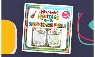 Hispanic Heritage Month Word Search Puzzle for kindergarten