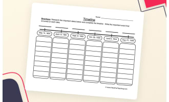 Historical Timeline Worksheet