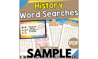 History Word Search - Set 1: 1 Page Sample (PDF)