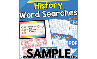 History Word Search - Set 2: 1 Page Sample (PDF)