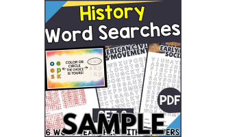 History Word Search - Set 3: 1 Page Sample (PDF)