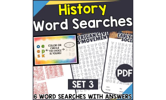 History Word Searches - Set 3 (PDF)