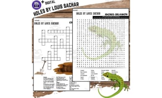 HOLES by Louis Sachar Fun Worksheets Novel Study - Puzzles