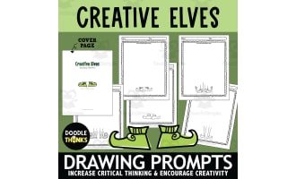 Holiday Elf Art Prompts | Christmas Drawing Activity for Students