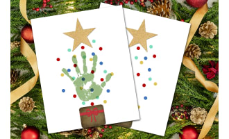 Holiday Handprint Craft, Christmas Art, Homeschool December Activity