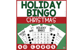 Holidays and Christmas Bingo (40 Cards, 8 Ways to Win)