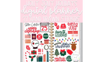 Holly Jolly Holiday Digital Planner Stickers