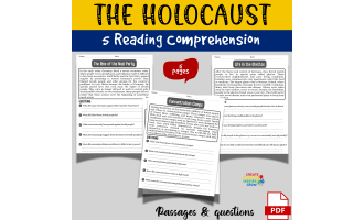 Holocaust Reading Comprehension Passages & Questions | WWII History wo