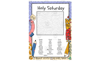 Holy Saturday word search puzzle worksheet activity