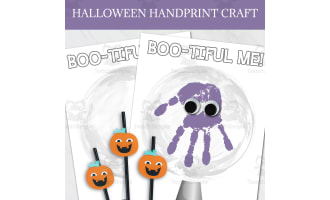 Homeschool Bulletin Board Art: Halloween Handprint Crafts