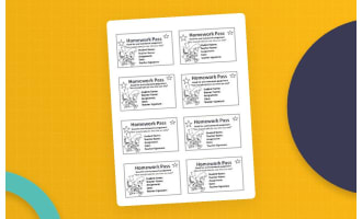Homework Passes – Printable Reward Cards
