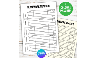 Homework Tracker and Planner Template, Student Planner For Homework