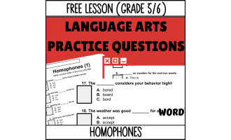 Homophones Sample Lesson - Vocabulary Grade 5-6 (Word)