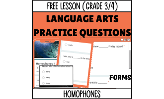 Homophones Sample - Vocabulary Grade 3-4 (Forms)