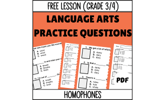 Homophones Sample - Vocabulary Grade 3-4 (PDF)