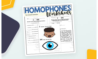 Homophones Worksheets: I Eye
