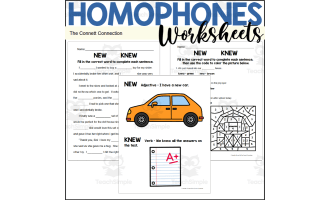 Homophones Worksheets: Knew New