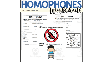 Homophones Worksheets: Know No