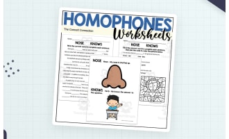 Homophones Worksheets: Knows Nose