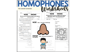 Homophones Worksheets: Knows Nose