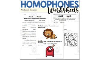Homophones Worksheets: Mail Male