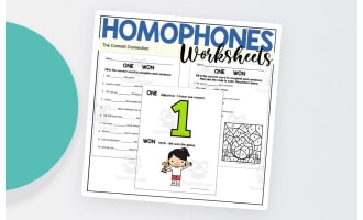 Homophones Worksheets: One Won