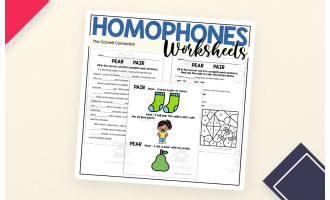 Homophones Worksheets: Pear Pair