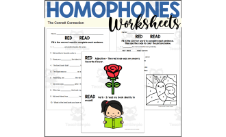 Homophones Worksheets: Read Red