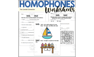 Homophones Worksheets: Sail Sale