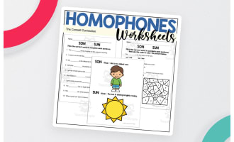 Son vs Sun Homophones – Worksheet Pack