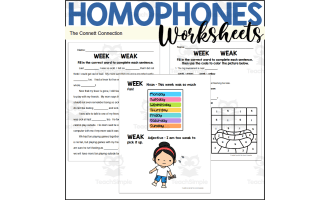 Homophones Worksheets: Weak Week