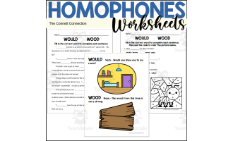 Homophones Worksheet – Wood vs. Would Practice