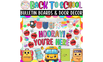Hooray!: August & Back To School Bulletin board or door Decor kit