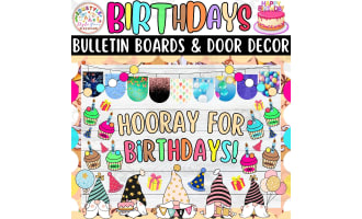 Hooray for Birthdays!: Birthday Bulletin board And door Decor kit