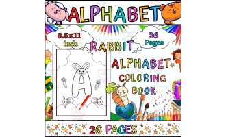 Hoppy Letters: Rabbit Alphabet Coloring pages