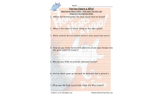 Horton Hears a Who Reading Comprehension Worksheet