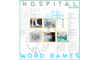 HOSPITAL: Word Games with Puzzles Crossword Wordsearch