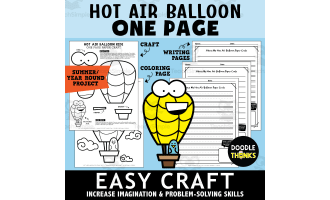 Hot Air Balloon Ride One Page Paper Craft Activities