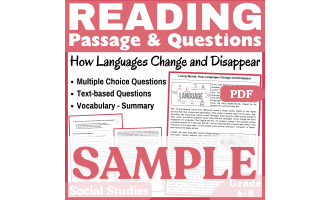 How Language Change & Disappear. SAMPLE Social Studies Reading Passage