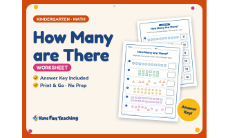 How Many are There Worksheet – Kindergarten Counting Practice