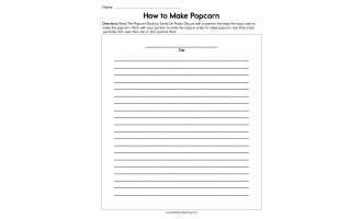 How to Make Popcorn Worksheet