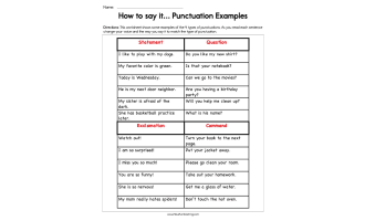 How To Say It Punctuation Worksheet